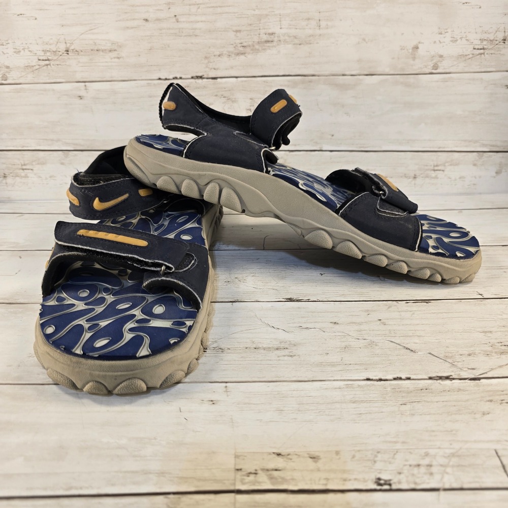 Vintage Nike ACG Sandals Mens 12 Navy Blue Grey Swirl Strappy Outdoor 190071-481